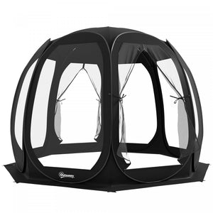 Outsunny Tente Moustiquaire , Tonnelle Escamotable Avec 2 Portes, Noir