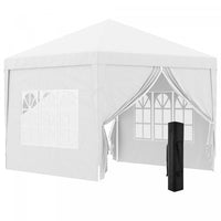 Outsunny 10'x10' Tente De Reception Tonnelle Avec Sac De Transport (blanc)