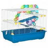 Pawhut Grande Cage Pour Hamster De 31 Cm, Maison Pour Petits Animaux, Refuge Pour Gerbilles A Plusieurs Etages, Systeme De Tube Tunnel, Avec Bouteille D'eau, Roue D'exercice, Plat De Nourriture