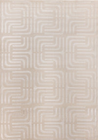 Tapis a motifs de treillis orientaux creme beige Leonardo, 6'7