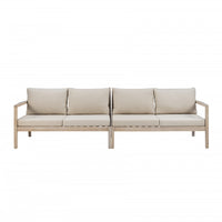 Causeuse Teagon de couleur beige et naturelle pour la terrasse à l’extérieur - ensemble de 2