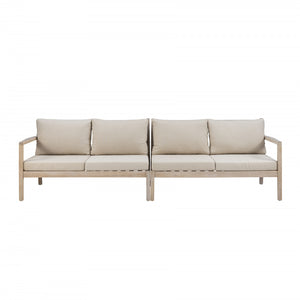 Causeuse Teagon de couleur beige et naturelle pour la terrasse à l’extérieur - ensemble de 2