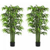 HOMCOM Bambou artificiel 5.3' pour decoration interieure, Lot de 2, vert