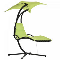 Outsunny Chaise Longue Flottante Pour Porche D'exterieur Balancoire Hamac Suspendu Siege Inclinable