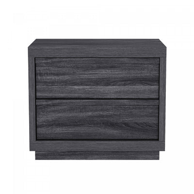 Navis Contemporary 26" Nightstand in Charcoal Gray (2-Drawer) | Table de nuit contemporaine Navis 66 cm en gris charbon (2 tiroirs)