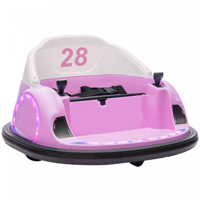Qaba 12v Bumper Car For Toddlers, Electric Powered Ride-On Car With 360 Degree Spin, Remote Control,|Qaba Voiture Electrique Avec Rotation A 360 Degres 12v, Telecommande, Lumieres Led, Klaxon, Pour Les