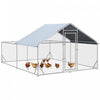 Pawhut Grand Poulailler En Metal, Poulailler Pour Poules Avec Couverture Anti-uv, Cage A Volaille Pour Canards, Lapins, Pour La Ferme En Plein Air, 13.1' X 9.8' X 6.4'.