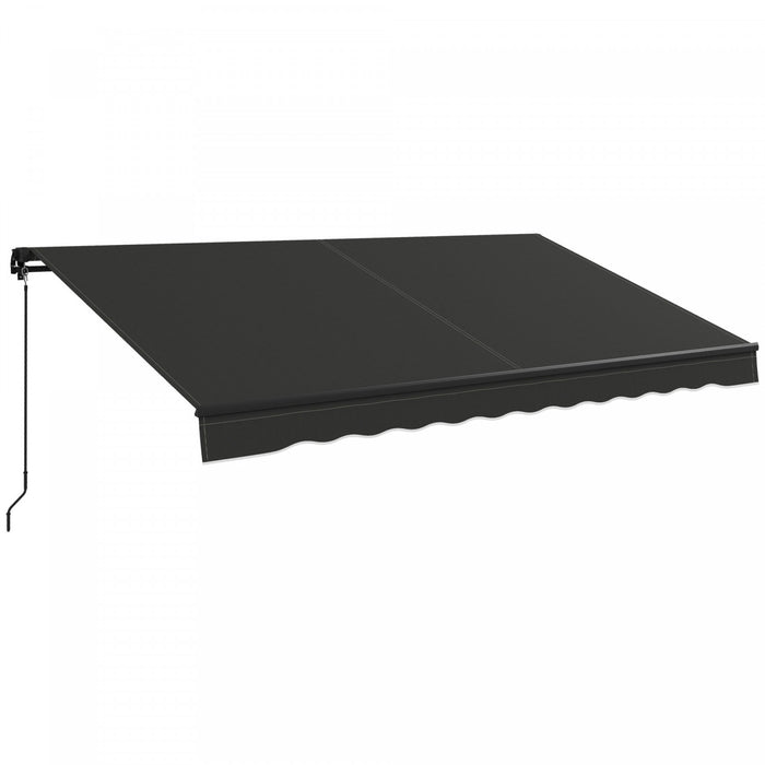 Outsunny 12' X 10' Auvent Retractable, Abri Pare-soleil, Gris Fonce