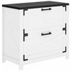 HOMCOM Classeur vertical a 2 tiroirs pour bureau a domicile, Blanc