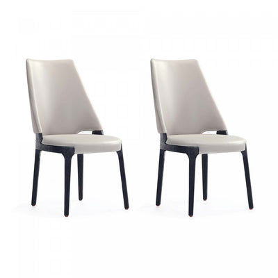 Kara Modern Wood Upholstered Dining Chair in Light Gray - Set of 2 | Chaise de salle a manger moderne en bois Kara avec revetement en tissu gris clair - Lot de 2