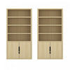 Armoire bibliotheque moderne Rivington 102 cm en chene naturel - Lot de 2