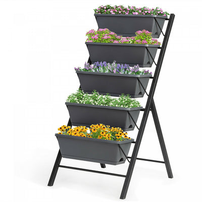 Costway 4 Ft Vertical Raised Garden Bed 5-tier Planter Box For Patio Balcony Flower Herb