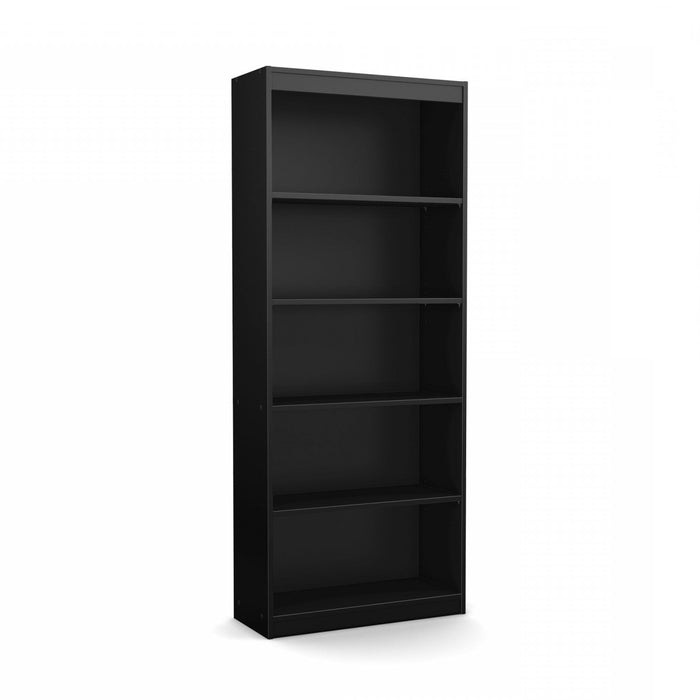 Bibliothèque Axess à 5 tablettes - noir solide