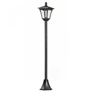 Luminaire Exterieur Solaire Lampadaire Lanterne Classique Led 40 Lm Dim. 18l X 18l X 160h Cm Noir