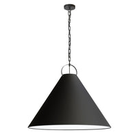 Luminaire suspendu Princeton de Dainolite de 32 po de diamètre avec abat-jour noir, fini noir mat et 1 ampoule