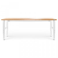Établi de 8 pi à hauteur réglable en bois franc de Gladiator - blanc martelé
