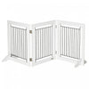 Pawhut Barriere Pour Animaux Domestiques Autoportante, Barriere Pour Chien Pliable Avec 2 Pieds De Support, 24\" De Hauteur, 3 Panneaux, Pour Petits Chiens, Chiots, Utilisation En Interieur - Blanc