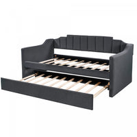  Phyllis – Lit De Jour Rembourre Avec Lit Gigogne, Format Simple - Noir