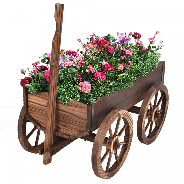 Jardiniere En Bois En Forme De Charrette Costway