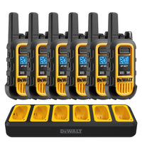 6 Dewalt Dxfrs300 Talkies Walkie - 1 Watt, Heavy Duty, 22 Channel Long Range Two Way Radios