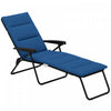 Outsunny Chaise Longue Pliante Avec Coussin, Dossier Reglable, Bleu