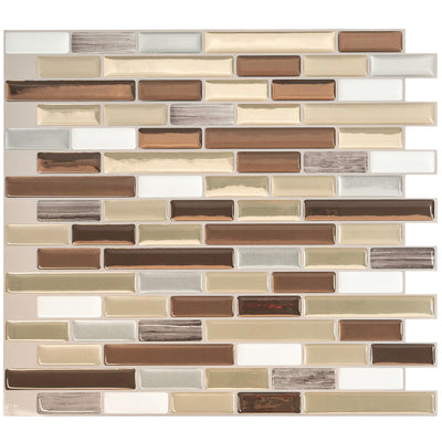 Smart Tiles Peel and Stick 4-Sheet 10 x 9 Backsplash - Muretto Durango|Dosseret Smart Tiles peler et coller 10 x 9, 4 feuilles - Muretto Durango
