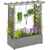 Outsunny Jardiniere Surelevee Avec Treillis, Jardiniere En Bois Surelevee