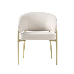 Jeremy Chaises De Salle A Manger Modernes, Ensemble De 2, Chaises Laterales Tapisees En Tissu Avec Structure Metallique, Beige