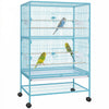 PawHut Grande Cage en Acier 132 cm pour Oiseaux, Bleu Clair