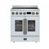 Cuisiniere a induction Torino de 30 po, blanche, avec portes francaises, 4,32 pi³ – FFSIN0950-30WHT