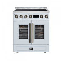 Cuisiniere a induction Torino de 30 po, blanche, avec portes francaises, 4,32 pi³ – FFSIN0950-30WHT