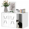 Pawhut Bac A Litiere Pour Chat, Meuble Cache Avec Planche A Gratter, Table D'appoint Pour La Plupart Des Bacs A Litiere Et Chats, 31,5\" X 19\" X 20\", Blanc
