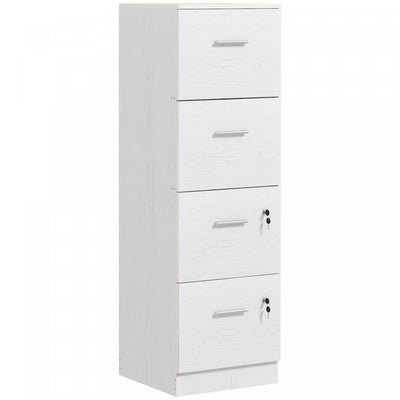 HOMCOM 4 Drawer File Cabinet Locking Filing Cabinet for A4 and Letter Size