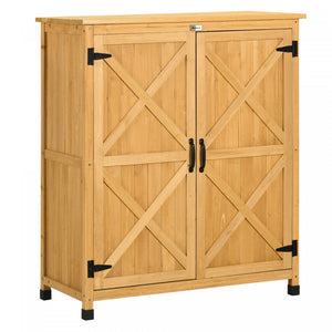 Outsunny Table De Rangement Et Banc De Rempotage En Bois Pour L'exterieur