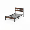 Roman Bamboo and Metal Platform Bed with Headboard - Twin Size | Roman lit plateforme en bambou et en métal avec tête de lit - Simple