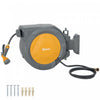 Devidoir retractable Outsunny, tuyau d'arrosage 1/2\" x 30 m, orange