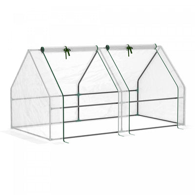Outsunny 6' X 3' X 3' Portable Tunnel Greenhouse Outdoor Garden Mini With Large Zipper Doors & Water|Outsunny 6' X 3' X 3' Mini-serre Portable Pour Le Jardin Exterieur Avec De Grandes Portes A Fermetur