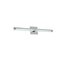 Lumière de coiffeuse Soho de Dainolite en acrylique blanc qui diffuse la lumière, avec fini chromé poli et ampoule à DEL de 22 W