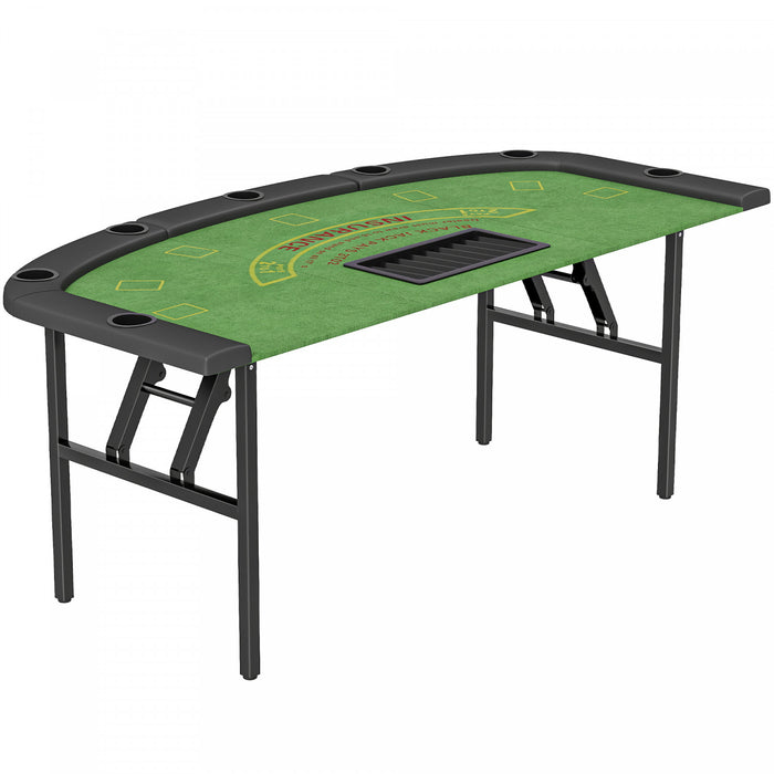 Soozier Table de Poker Pliante 72\", Table de Blackjack pour 8 Joueurs, Vert