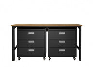 Ensemble de garage moderne Fortress 3 pieces en gris charbon