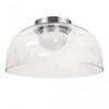 Plafonnier affleuré Nadine de Dainolite de 11,75 po de diamètre en verre transparent, avec fini chromé poli et ampoule à DEL de 10 W