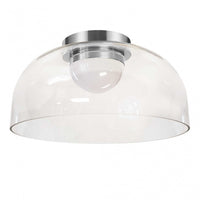 Plafonnier affleuré Nadine de Dainolite de 11,75 po de diamètre en verre transparent, avec fini chromé poli et ampoule à DEL de 10 W