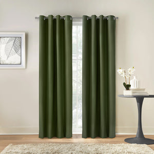 Panneau de rideau coupe-lumière à œillets Alpin olive de Thermaplus - 52 x 63