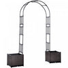 Outsunny Arche De Jardin Avec Deux Jardinieres En Acier Pour Plantes Grimpantes, Mariages, Fetes, Marron