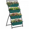 Outsunny Lit De Jardin Sureleve Vertical De 4 Niveaux Avec 4 Boites De Jardiniere, Support De Plante Exterieur Cultivent Le Conteneur Avec Des Trous Qui Fuient Pour Patio De Balcon Exterieur, Vert