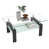 Table basse moderne rectangulaire en verre trempe transparent Liam, noire