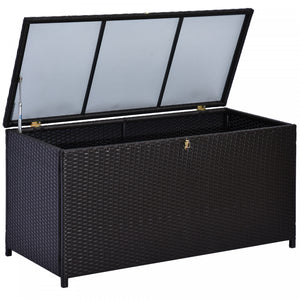 Outsunny Boite De Rangement En Rotin Marron