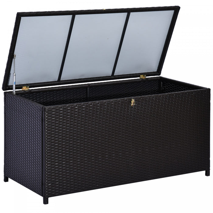 Outsunny Boite De Rangement En Rotin Marron
