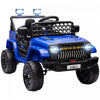 Qaba Voiture Electrique 12 V Alimente Par Batterie Pour Enfants Avec Telecommande, Suspension A Ressort, 3 Vitesses, Klaxon Musical Usb, Phares Led, Bleu Fonce