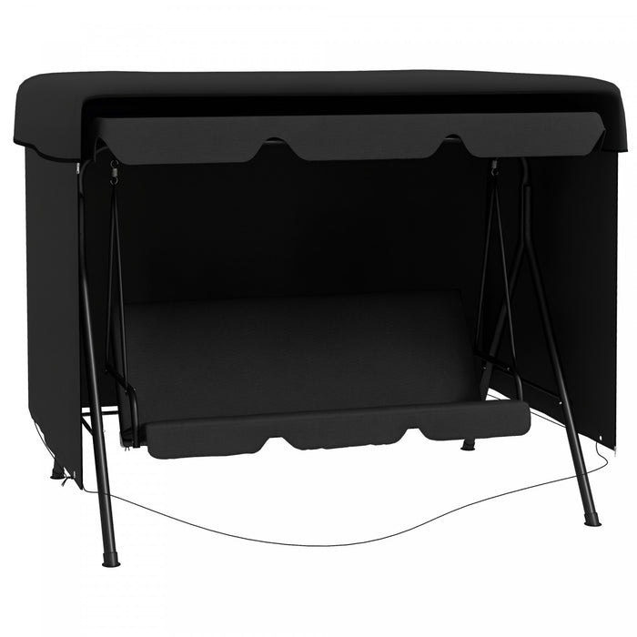 Outsunny Housse de balancelle 3 places, 215 x 155 x 150 cm, Noir